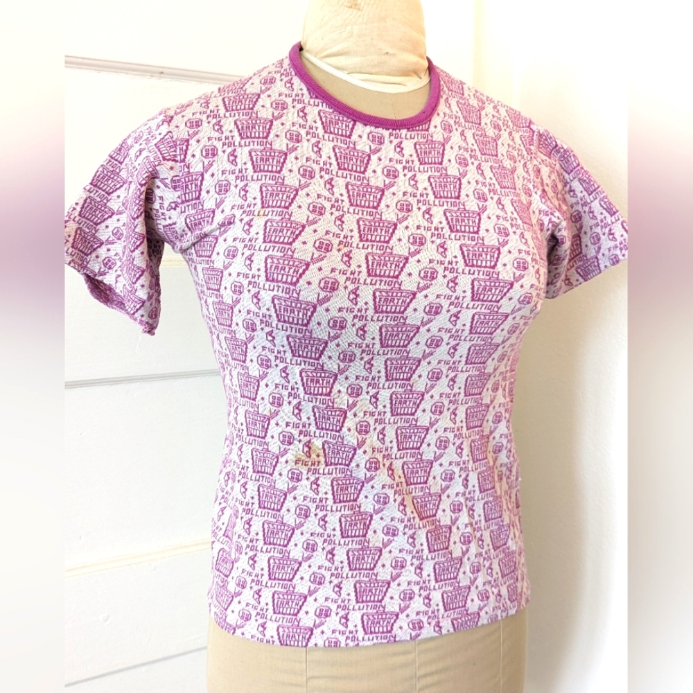 Vintage Levis Rare purple Fight Pollution no-tag LVC Clothing Casuals Tee Rare M